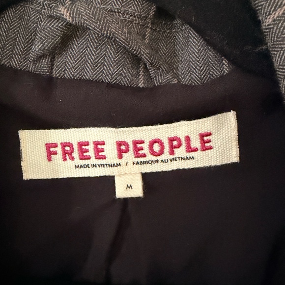 Free People Charlotte Oversized Blazer in Charcoal Combo, Sz M - Picture 2 of 7